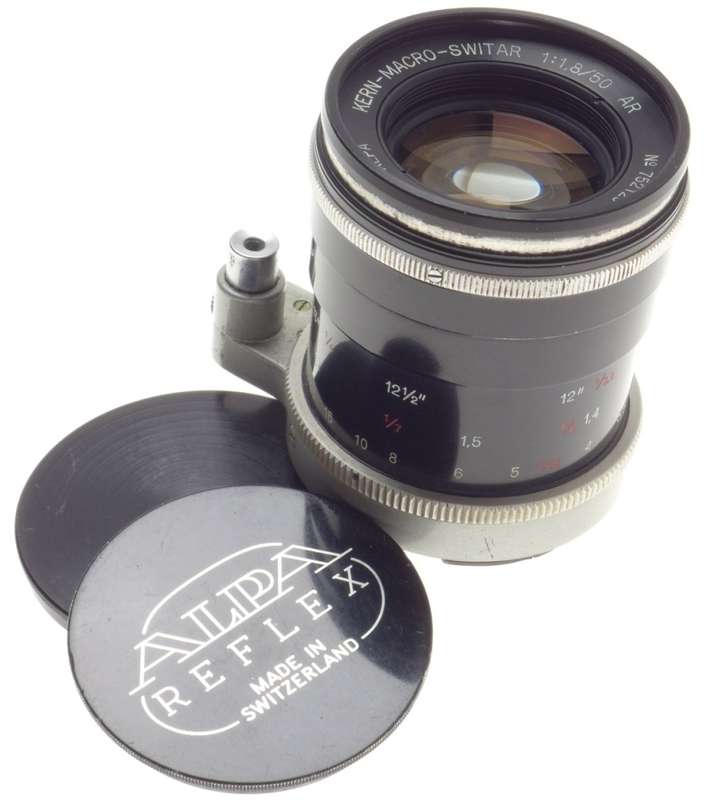 KERN-MACRO-SWITAR BLACK ALPA 1:1.8/50mm AR f=50 SLR CAMERA RARE LENS CLEAN GLASS