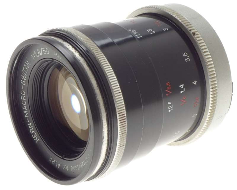 KERN-MACRO-SWITAR BLACK ALPA 1:1.8/50mm AR f=50 SLR CAMERA RARE LENS CLEAN GLASS