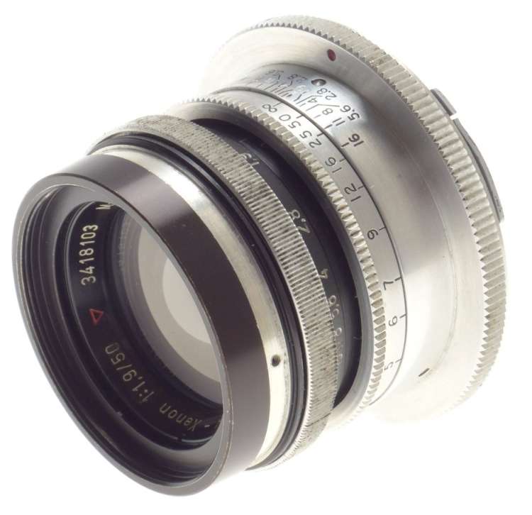 ALPA-XENON 1.9/50 SCHNEIDER SLR VINTAGE CAMERA SILVER LENS Mod. 6B RARE BOX f=50