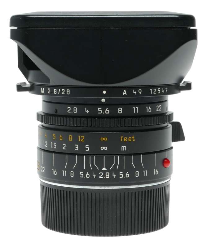 Leica Elmarit-M 2.8/28 mm E46 Lens 6 Bit hood set fits M11 camera