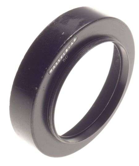 Hasselblad 50 camera lens hood shade screw in type f=50mm wide angle clean black
