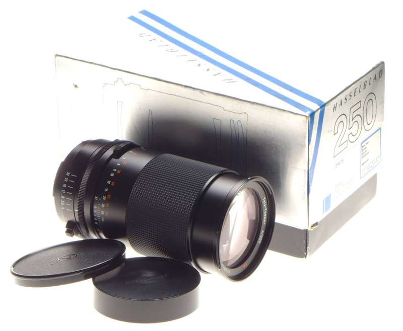 Boxed Hasselblad 2000 FC lens Tele-Tessar 1:4/250mm f=250mm t* Zeiss caps MINT-