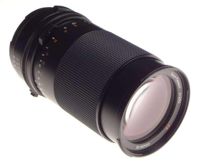 Boxed Hasselblad 2000 FC lens Tele-Tessar 1:4/250mm f=250mm t* Zeiss caps MINT-