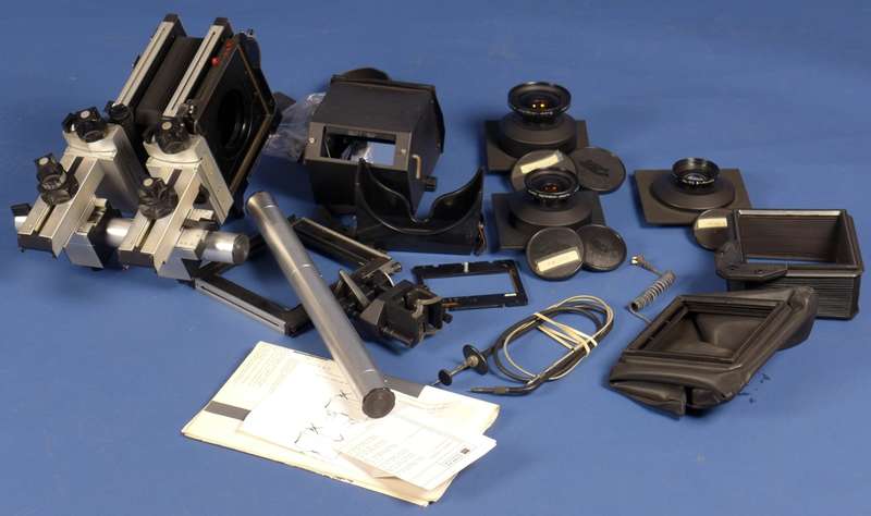 SINAR P2 Chrome set 3 Schneider lenses wide angle belows large format camera kit