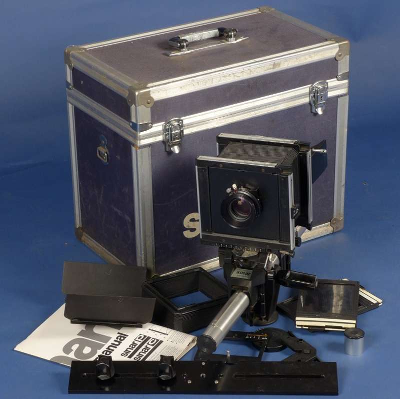 4x5 large format field film camera SINAR F black body Sironar-N 1:5.6/210mm lens