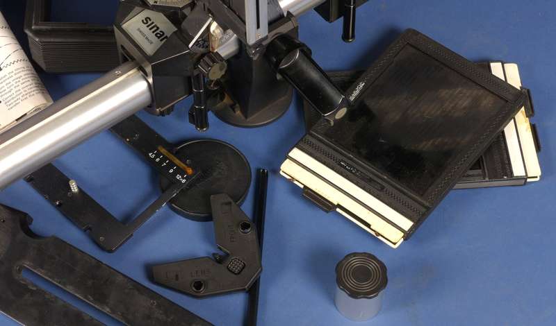 4x5 large format field film camera SINAR F black body Sironar-N 1:5.6/210mm lens