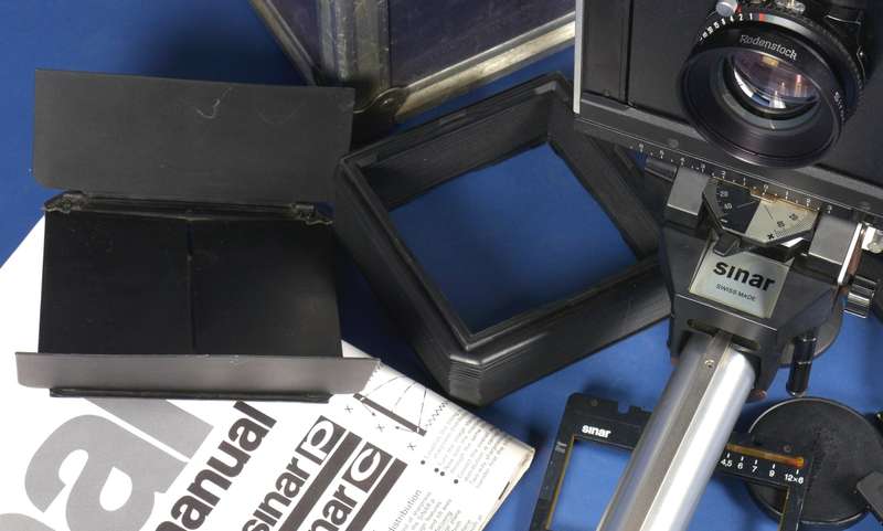 4x5 large format field film camera SINAR F black body Sironar-N 1:5.6/210mm lens