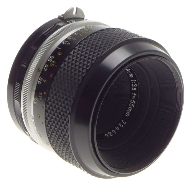 NIKON MICRO-NIKKOR-P AUTO 1:3.5 f=55mm SLR CAMERA LENS ADAPTER M2 FILTER 3.5/55