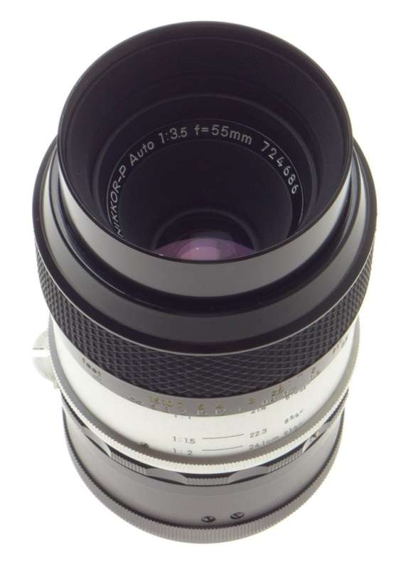 NIKON MICRO-NIKKOR-P AUTO 1:3.5 f=55mm SLR CAMERA LENS ADAPTER M2 FILTER 3.5/55