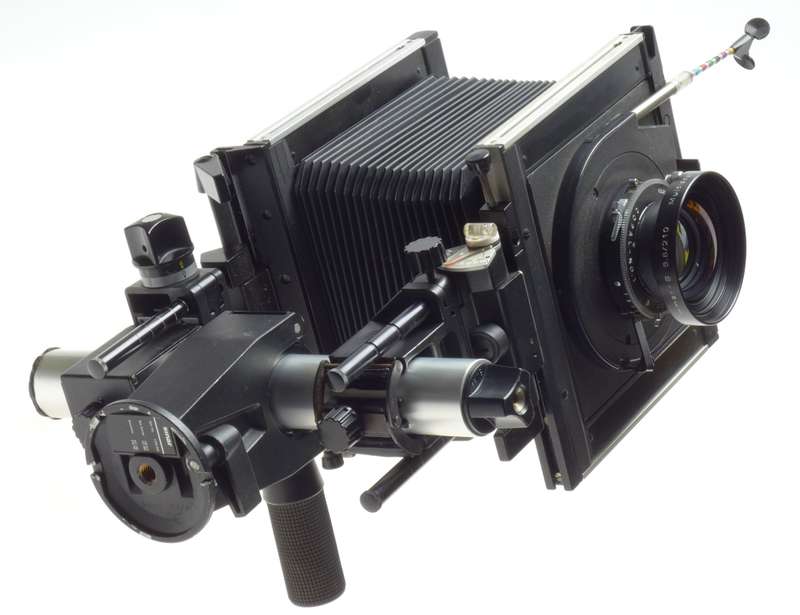 SINAR F Black camera 4x5 body Chrome Rail SYMMAR-S 1:5.6/210mm Schneider lens MC
