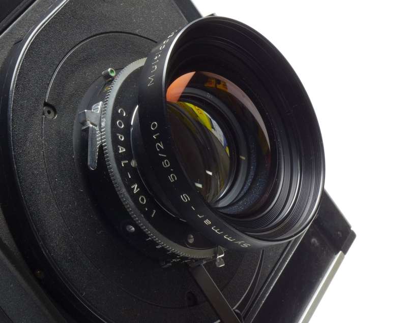 SINAR F Black camera 4x5 body Chrome Rail SYMMAR-S 1:5.6/210mm Schneider lens MC