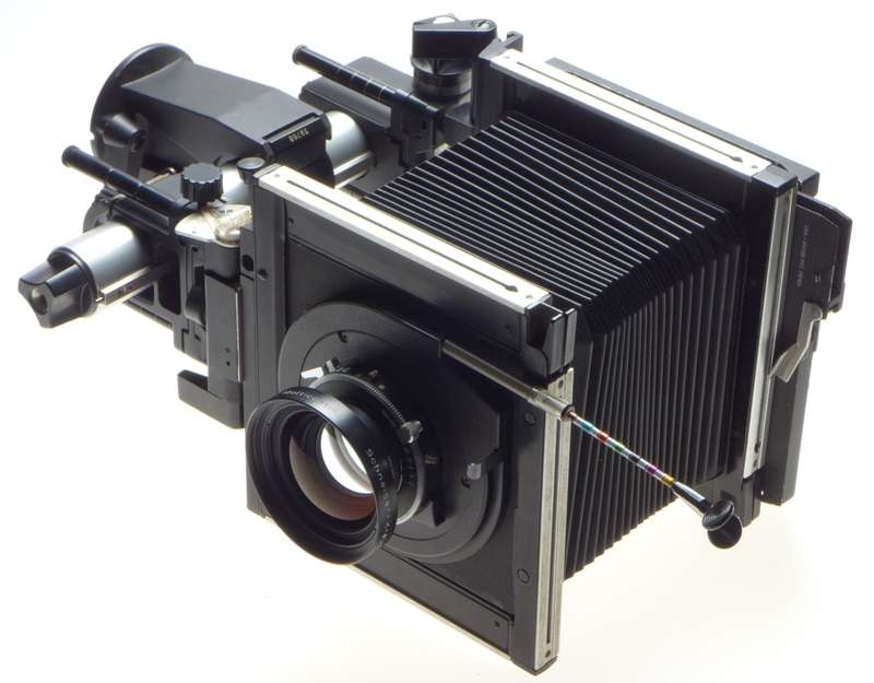 SINAR F Black camera 4x5 body Chrome Rail SYMMAR-S 1:5.6/210mm Schneider lens MC