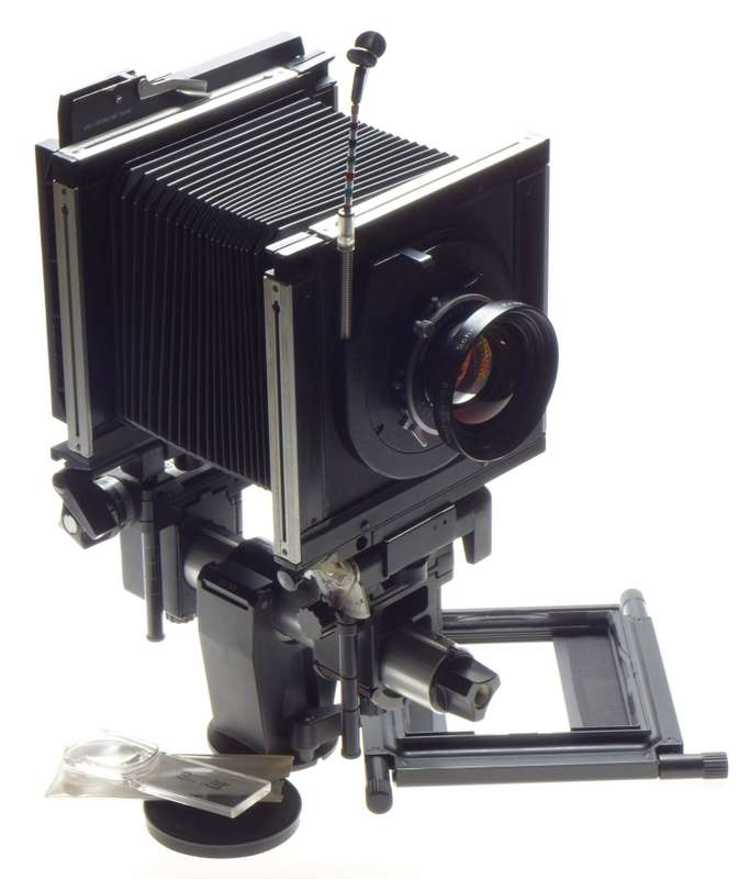 SINAR F Black camera 4x5 body Chrome Rail SYMMAR-S 1:5.6/210mm Schneider lens MC