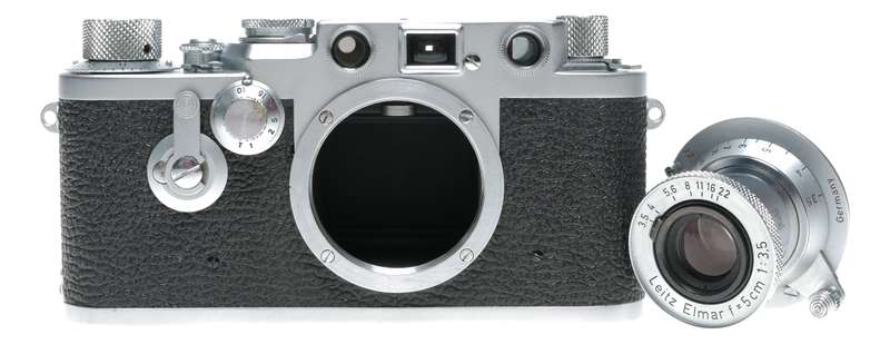 Leica IIF self timer red dial camera Elmar 3.5/5cm red scale lens red box rare