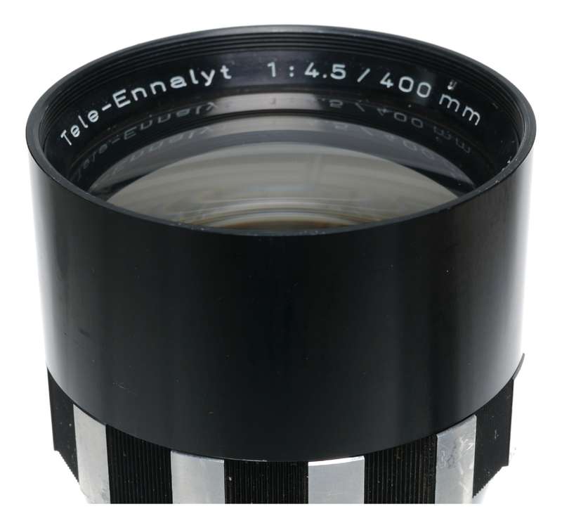 Tele-Ennalyt 1:4.5/400 mm vintage film camera lens case hood and caps