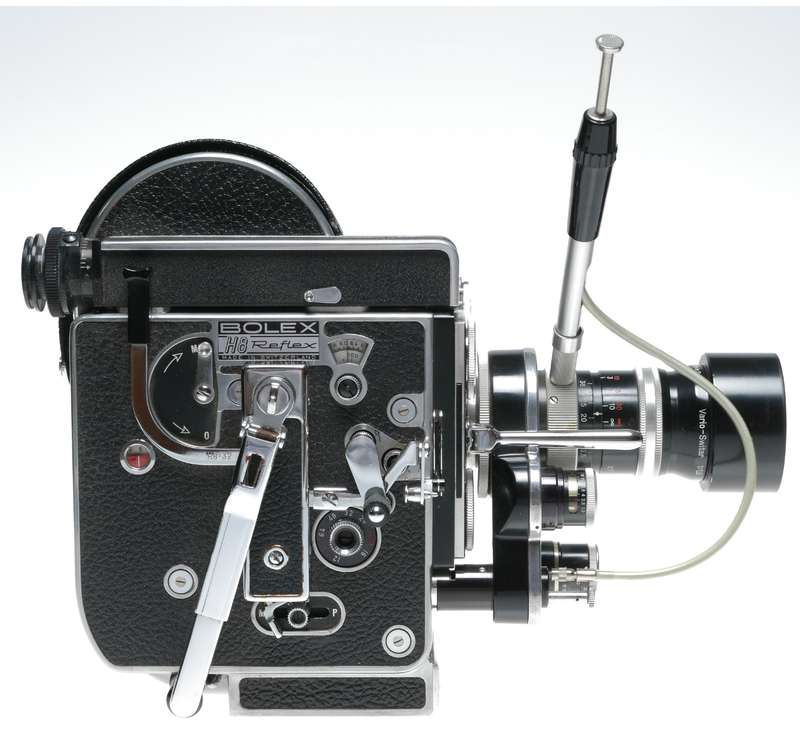 Bolex H8RX Reflex 8mm vintage film movie camera Switar Zoom lens grip set