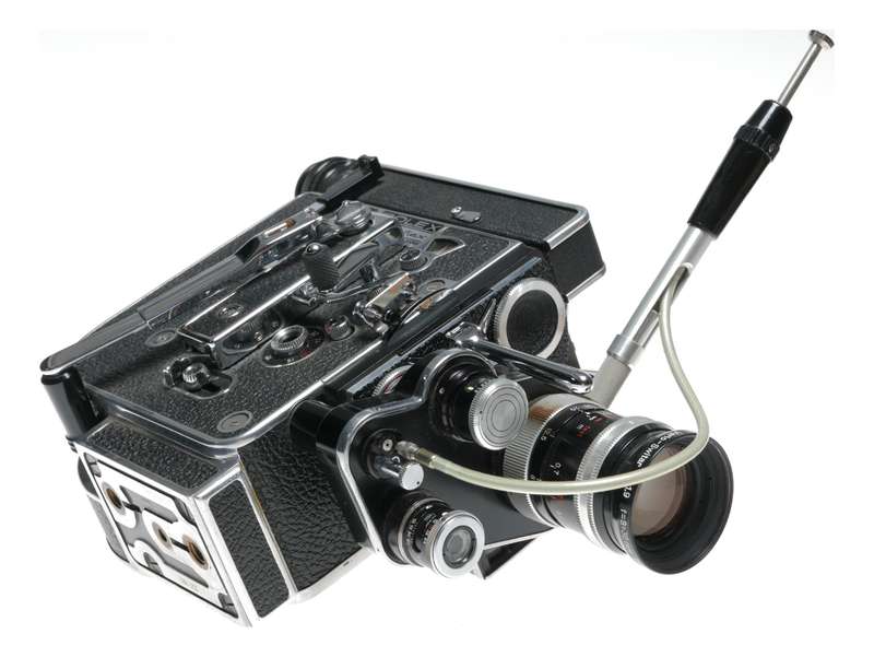 Bolex H8RX Reflex 8mm vintage film movie camera Switar Zoom lens grip set