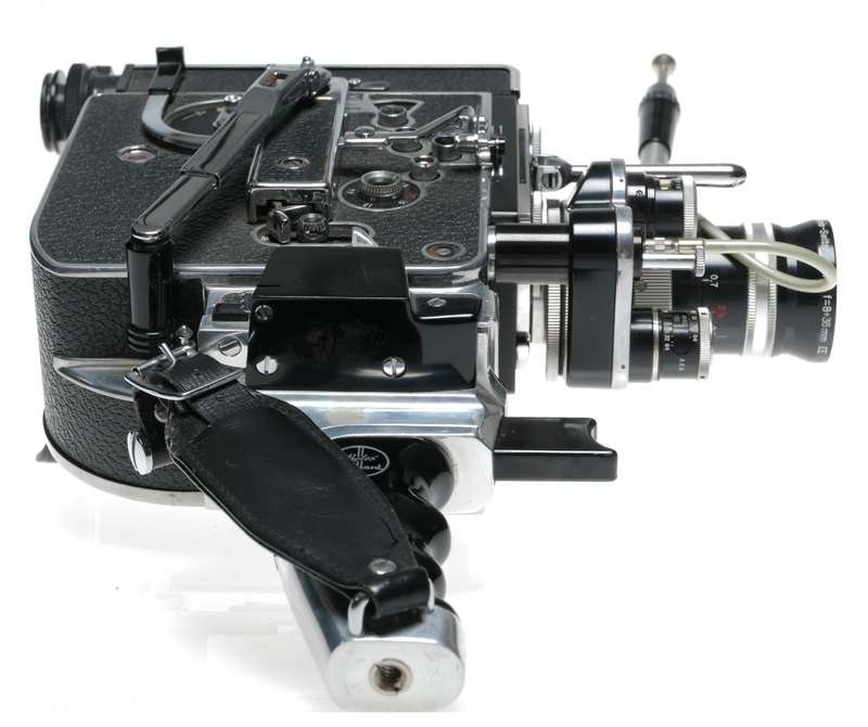 Bolex H8RX Reflex 8mm vintage film movie camera Switar Zoom lens grip set