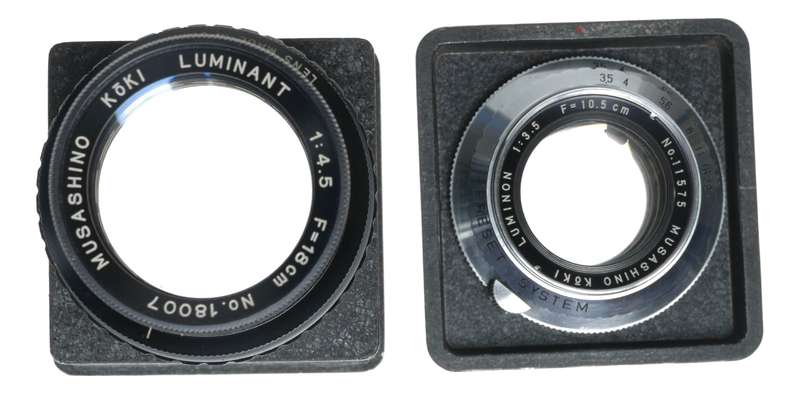 Rittreck 6x9 vintage film camera Luminon 3.5 f=10.5cm and 4.5/18cm lenses