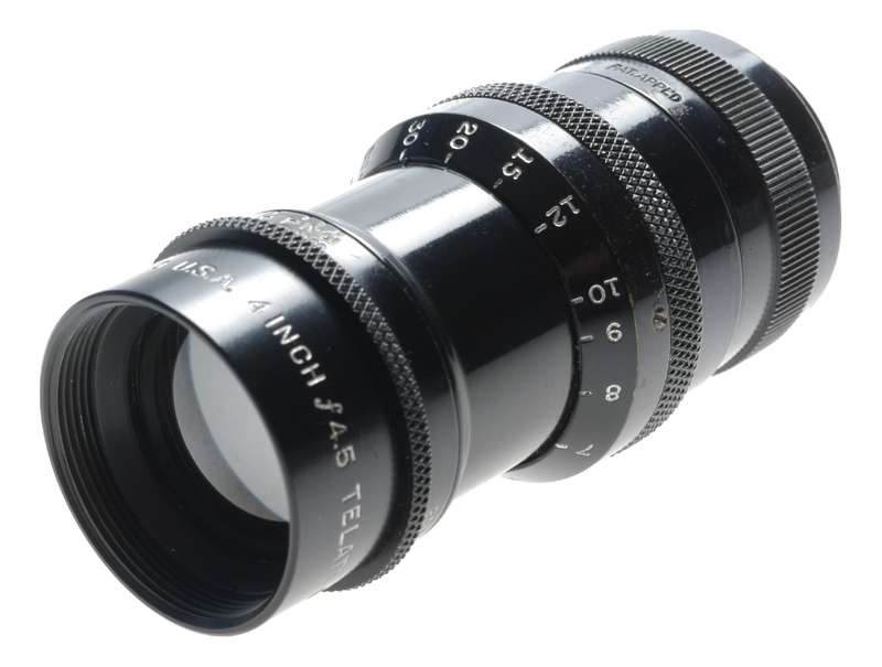 TELATE f4.5 C-Mount 4 inch B H Co. black paint Yellow dot lens 4.5/100mm