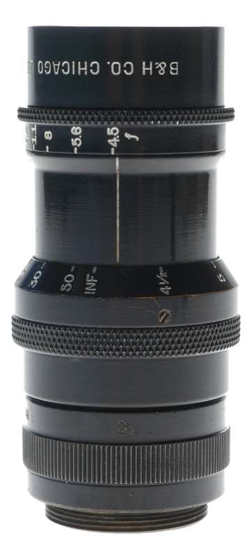 TELATE f4.5 C-Mount 4 inch B H Co. black paint Yellow dot lens 4.5/100mm