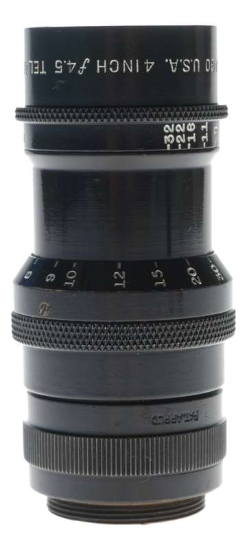 TELATE f4.5 C-Mount 4 inch B H Co. black paint Yellow dot lens 4.5/100mm