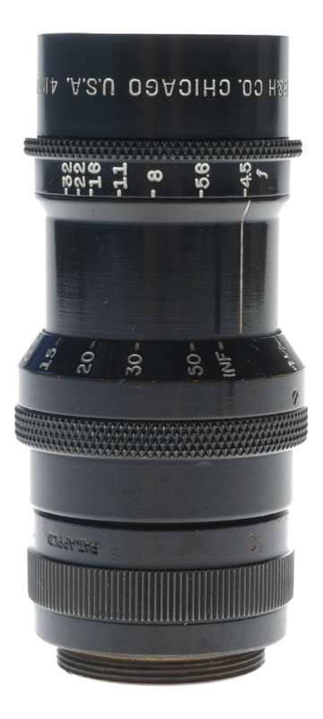 TELATE f4.5 C-Mount 4 inch B H Co. black paint Yellow dot lens 4.5/100mm