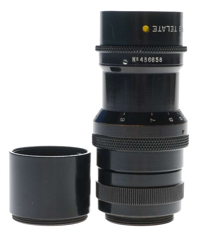 TELATE f4.5 C-Mount 4 inch B H Co. black paint Yellow dot lens 4.5/100mm