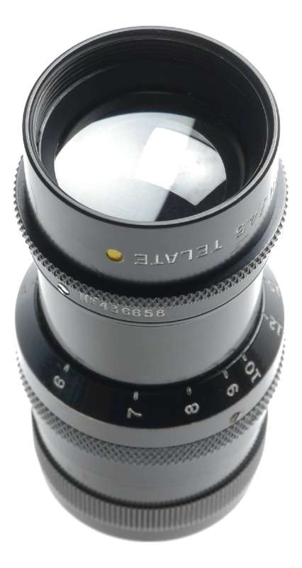 TELATE f4.5 C-Mount 4 inch B H Co. black paint Yellow dot lens 4.5/100mm