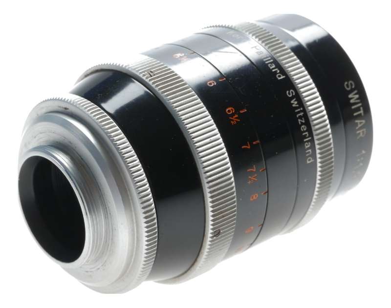 Switar 1:1.9 f=75mm AR Bolex H16 RX film camera lens 1.9/75 mm caps hood