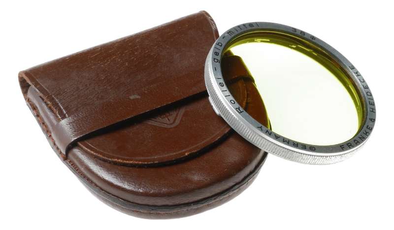 Rolleiflex Gelb-Mittel 38 Rollei Yellow filter Large diameter with pouch