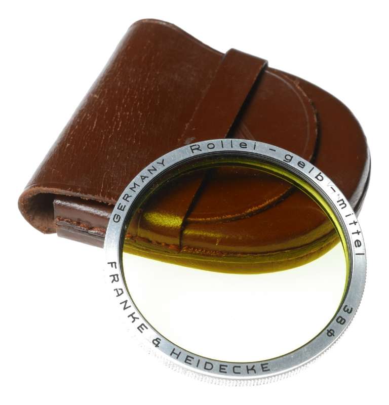 Rolleiflex Gelb-Mittel 38 Rollei Yellow filter Large diameter with pouch