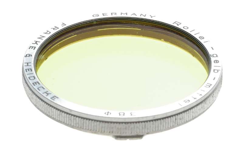 Rolleiflex Gelb-Mittel 38 Rollei Yellow filter Large diameter with pouch