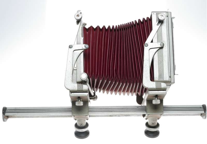Graphic View monorail field camera body red bellows hood vintage used