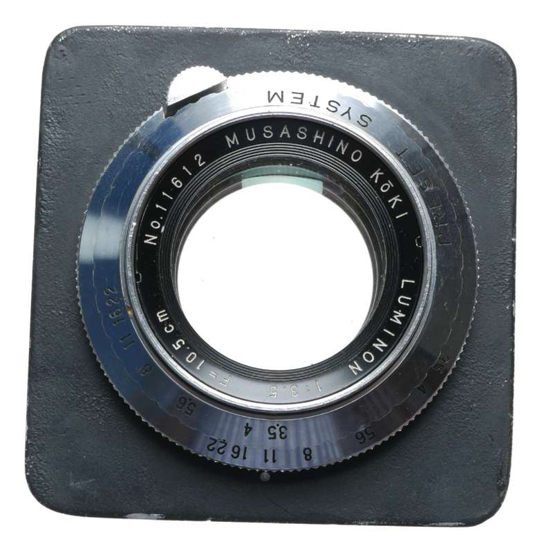 Luminon 1:3.5 f=105mm Rittreck medium format camera lens and accessories