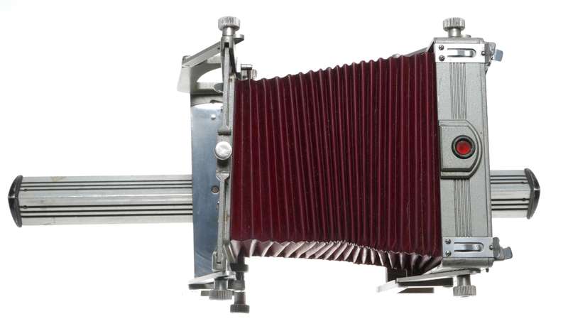 Graphic View monorail field camera body red bellows hood vintage used