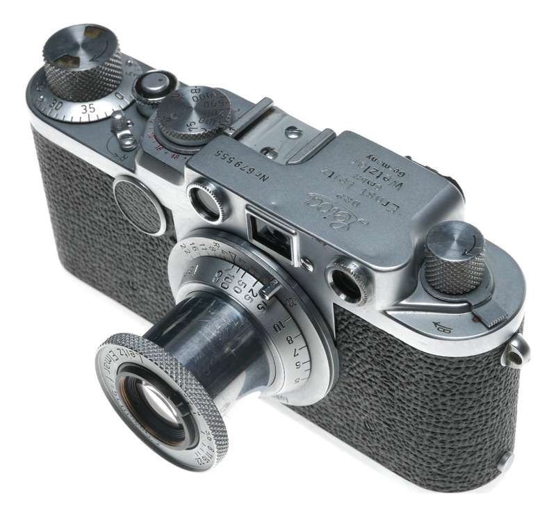Leica IIf Vintage film camera Elmar 3.5/50 mm Collapsible red scale lens