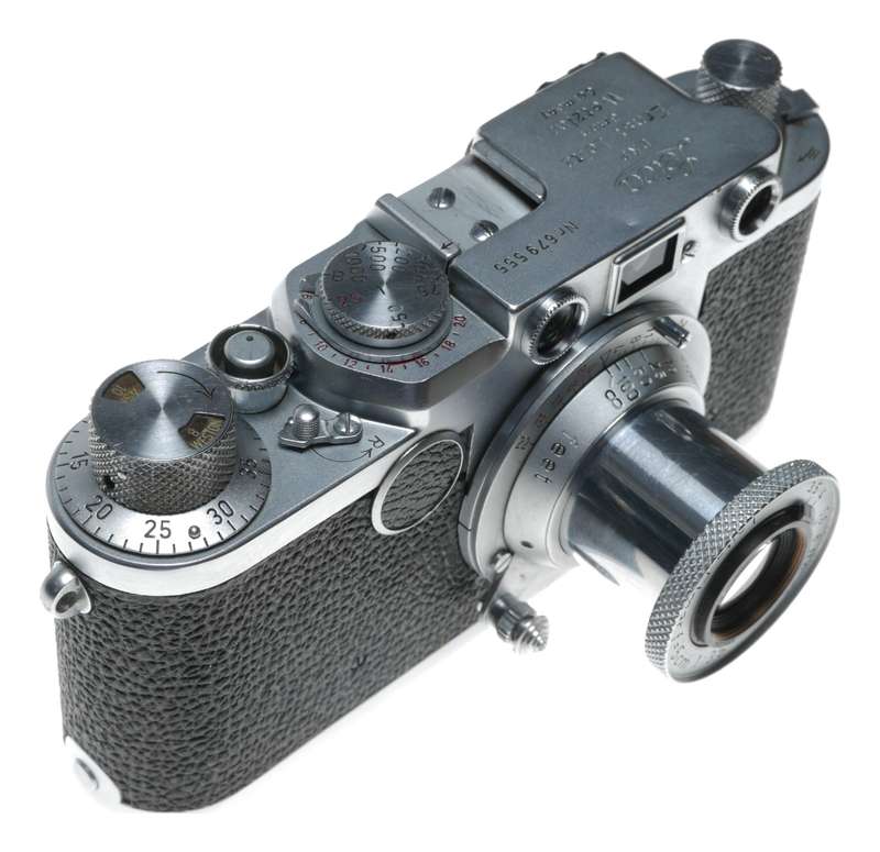 Leica IIf Vintage film camera Elmar 3.5/50 mm Collapsible red scale lens