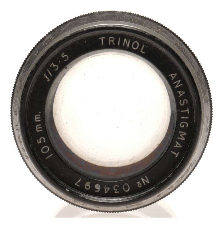 Anastigmat TRINOL 105mm F3.5 Leica M39 LTM camera lens vintage optics