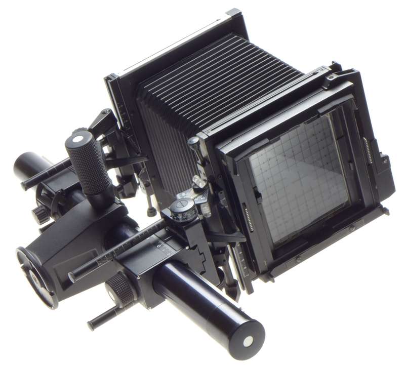 Black 4x5 SINAR F Large format camera black body polaroid back film insert clean
