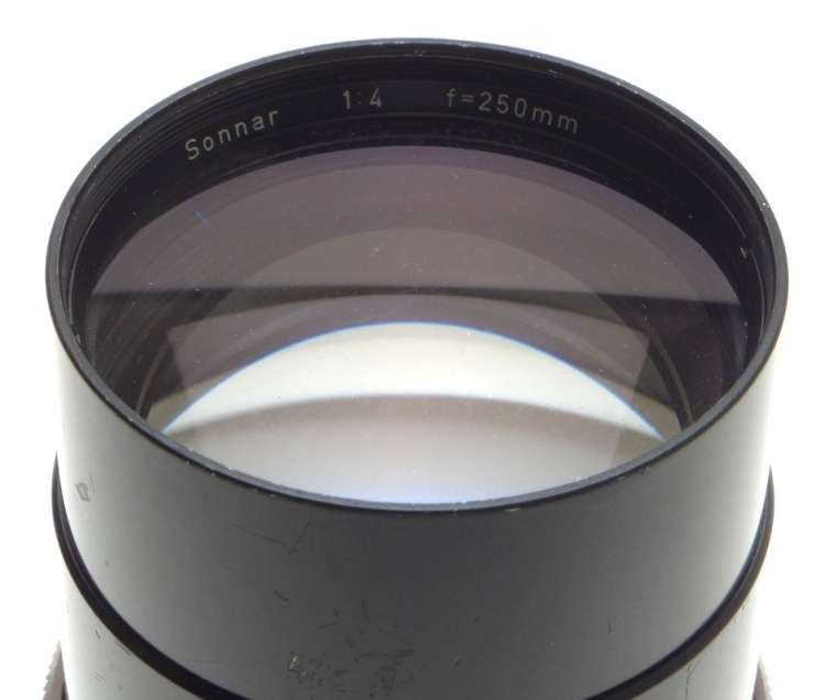 ZEISS IKON SLR 35mm FILM CAMERA LENS CONTAREX BLACK SONNAR 1:4 f=250mm LENS CAP