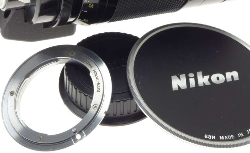 USED NIKON REFLEX-NIKKOR C 1:8 f=500mm MIRROR AI CAMERA LENS SLR 35mm HOOD CAPS