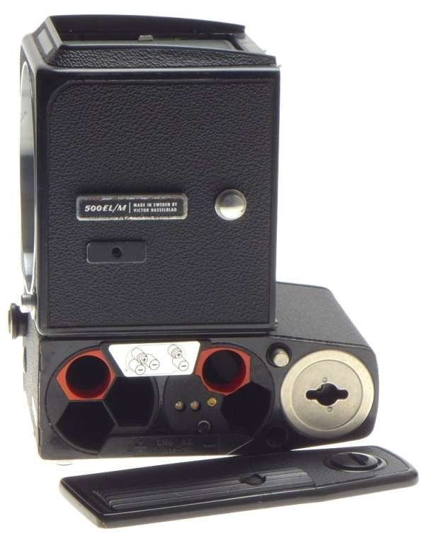 HASSELBLAD 500 EL/M CAMERA BODY WITH WAIST LEVEL FINDER BATTERY CONVERSION DONE