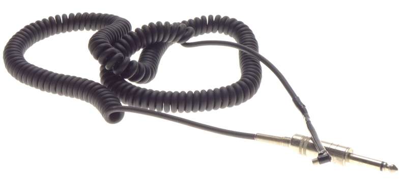 SYNC jack connecting flash camera cable coiled with headphone jack Sinar Leica