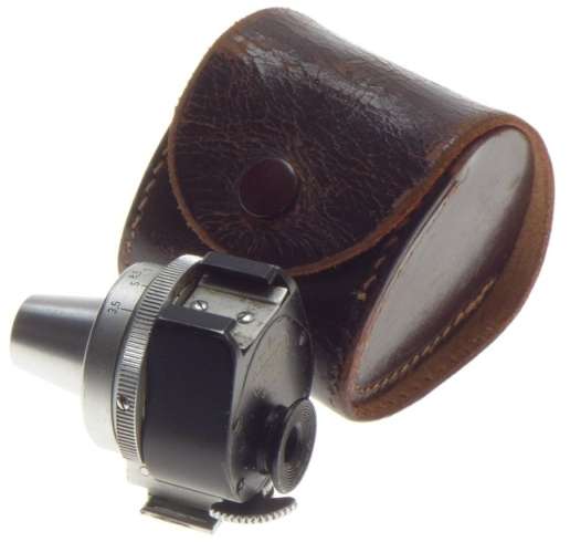 LEATHER CASED LEITZ LEICA UNIVERSAL MULTIFOCAL RANGEFINDER HOT SHOE VIEW FINDER
