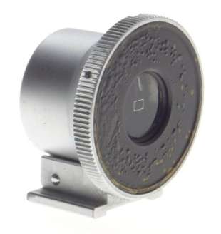 135mm HOT SHOE VIEW FINDER SHOOC BRIGHT LINE 13.5cm SILVER CHROME LEATHER CASE