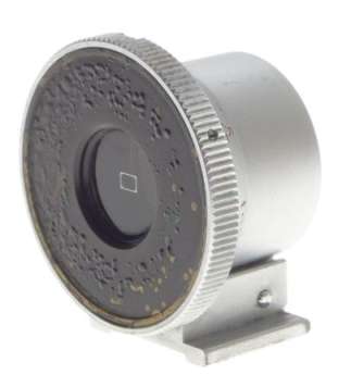 135mm HOT SHOE VIEW FINDER SHOOC BRIGHT LINE 13.5cm SILVER CHROME LEATHER CASE