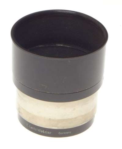 LEICA FIKUS BLACK PAINT LENS HOOD SHADE HEKTOR 5 ELMAR RARE COLLAPSIBLE NICKEL