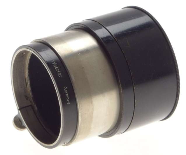 LEICA FIKUS BLACK PAINT LENS HOOD SHADE HEKTOR 5 ELMAR RARE COLLAPSIBLE NICKEL