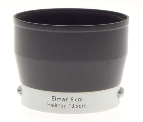 HEKTOR 13.5 BLACK VINTAGE LENS HOOD LEICA ELMAR 9cm LENS SHADE SNAP ON TYPE 90mm